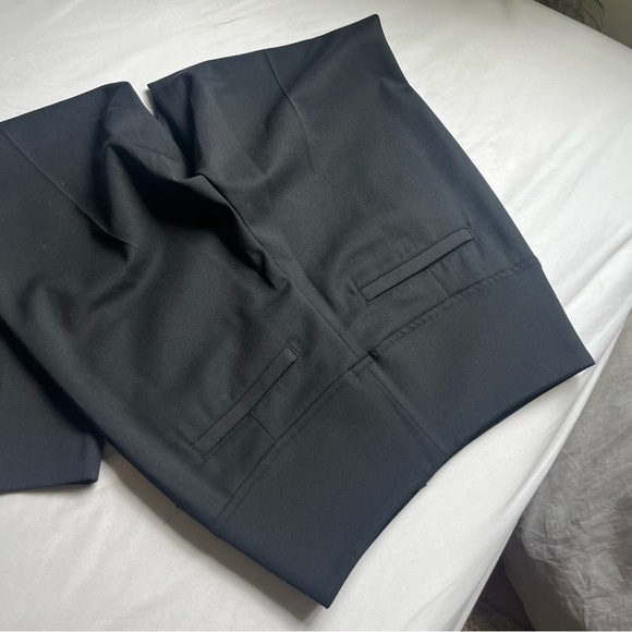 G. GOOP black high rise exposed button fly straight wide leg trousers - Picture 3 of 5